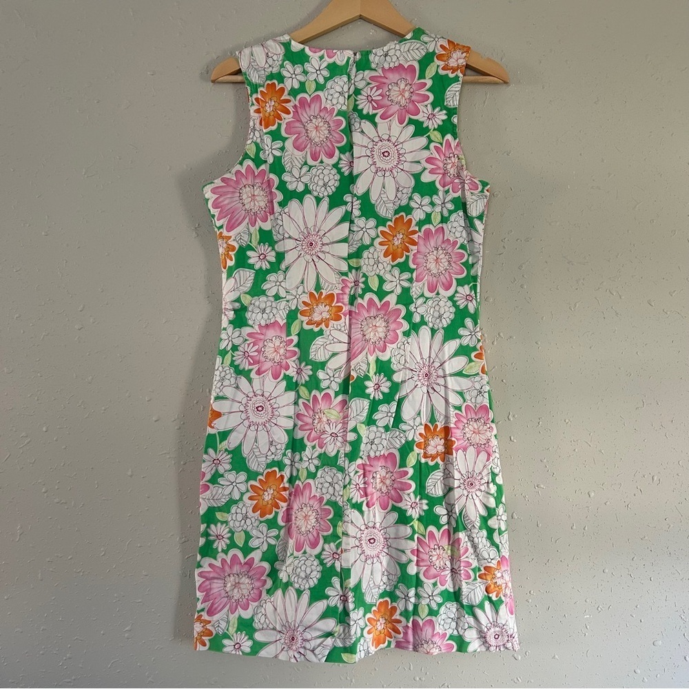 Chadwicks Green Floral Mini Dress Vintage Retro Preppy 60s 70s 12 - Picture 3 of 6